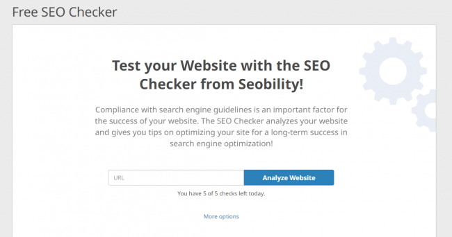 Seobility's free SEO Checker